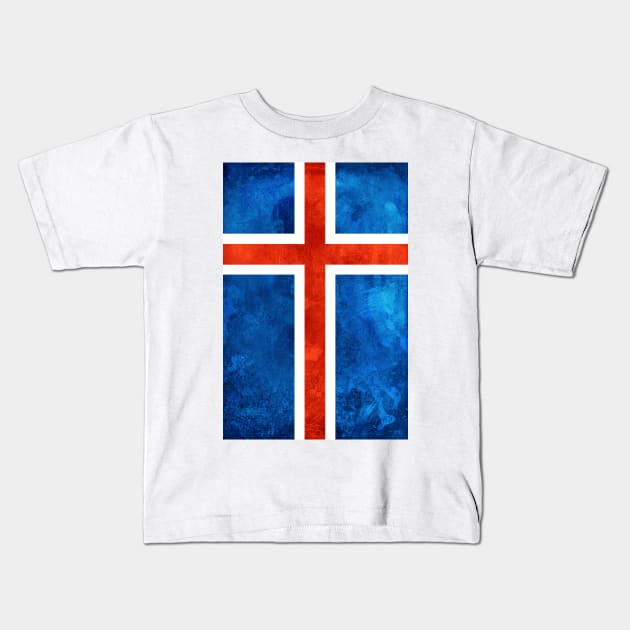 Icelandic Flag Kids T-Shirt by KristjanLyngmo